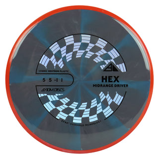 Axiom Discs Project Lab Coat Cosmic Neutron Hex Midrange Disc 5/5/-1/1 Black Blue/Red 175 grams