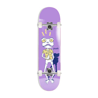 Push Skateboard Complete Froggy Sketch Soft Top Purple 6.75" x 28.5"