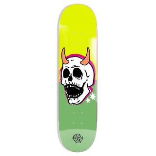 Push Skateboard Complete Skull Horn Incomplete Lime Green 8.0" - Unassembled Kit with Tool