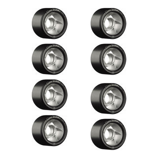 Rollerbones Quad Skate Wheels 62mm x 30mm Aluminum Hub Speed Wheel Turbo 8-Pack 88A Black