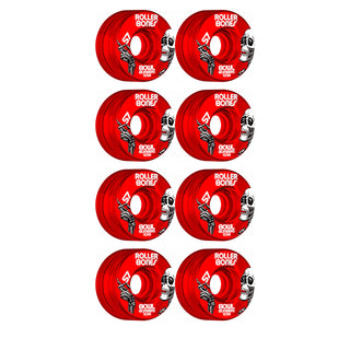 Rollerbones Quad Skate Wheels 57mm x 30mm Bowl Bombers 8-Pack 101A Red