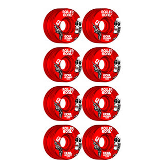 Rollerbones Quad Skate Wheels 62mm x 30mm Bowl Bombers 8-Pack 101A Red