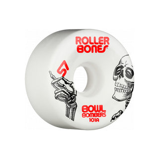 Rollerbones Quad Skate Wheels 57mm x 30mm Bowl Bombers 8-Pack 101A White