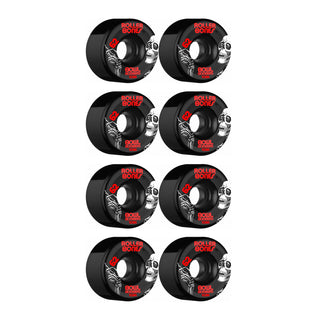 Rollerbones Quad Skate Wheels 62mm x 30mm Bowl Bombers 8-Pack 103A Black