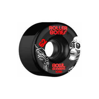 Rollerbones Quad Skate Wheels 62mm x 30mm Bowl Bombers 8-Pack 103A Black