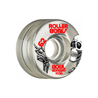 Rollerbones Quad Skate Wheels 62mm x 30mm Bowl Bombers 8-Pack 103A Clear