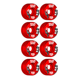 Rollerbones Quad Skate Wheels 62mm x 30mm Bowl Bombers 8-Pack 103A Red