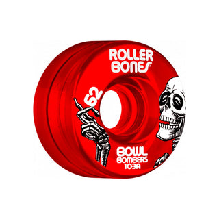 Rollerbones Quad Skate Wheels 62mm x 30mm Bowl Bombers 8-Pack 103A Red