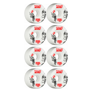 Rollerbones Quad Skate Wheels 62mm x 30mm Bowl Bombers 8-Pack 103A White