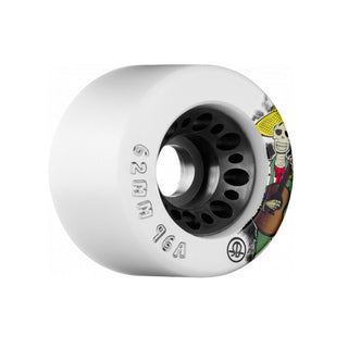 Rollerbones Quad Skate Wheels 62mm x 30mm Day of the Dead 4-Pack 96A White