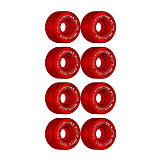 Rollerbones Quad Skate Wheels 62mm x 30mm Elite 101A 8-Pack Clear Red