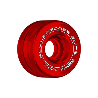 Rollerbones Quad Skate Wheels 62mm x 30mm Elite 101A 8-Pack Clear Red