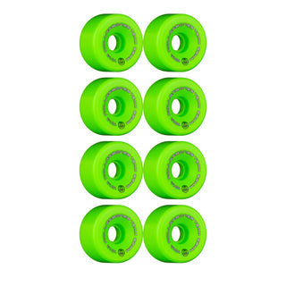 Rollerbones Quad Skate Wheels 62mm x 30mm Logo 101A 8-Pack Green