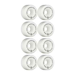 Rollerbones Quad Skate Wheels 57mm x 30mm Logo 101A 8-Pack White