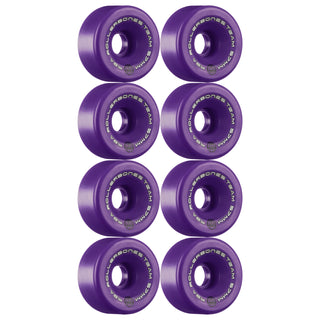 Rollerbones Quad Skate Wheels 57mm x 30mm Logo 98A 8-Pack Purple