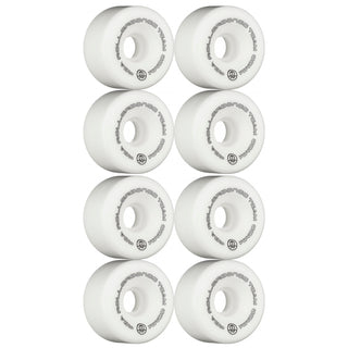 Rollerbones Quad Skate Wheels 62mm x 30mm Logo 98A 8-Pack White