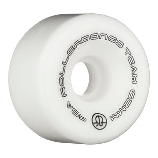 Rollerbones Quad Skate Wheels 62mm x 30mm Logo 98A 8-Pack White
