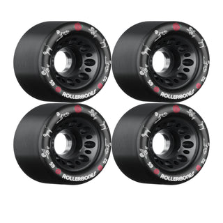 Rollerbones Quad Skate Wheels 59mm x 30mm Speed Wheel 4-Pack 92A Black