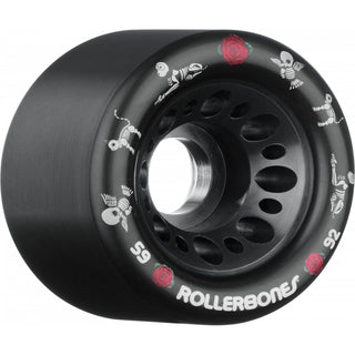 Rollerbones Quad Skate Wheels 59mm x 30mm Speed Wheel 4-Pack 92A Black