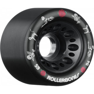 Rollerbones Quad Skate Wheels 59mm x 30mm Speed Wheel 4-Pack 94A Black