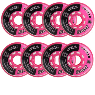 Rink Rat Roller Hockey Wheels Rinkster Split 76mm XXX Grip Black/Pink 8-Pack