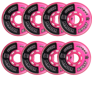 Rink Rat Roller Hockey Wheels Rinkster Split 80mm XXX Grip Black/Pink 8-Pack