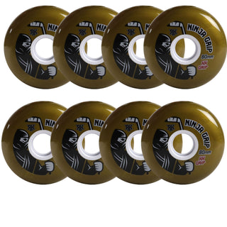 Rink Rat Roller Hockey Wheels Rinkster Ninja Grip 80mm XX Grip Gold 8-Pack