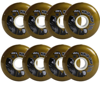 Rink Rat Roller Hockey Wheels Rinkster Ninja Grip 80mm XXX Grip Gold 8-Pack