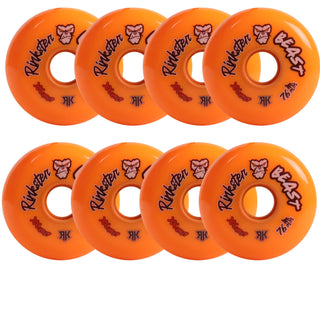 Rink Rat Roller Hockey Wheels Rinkster Beast 76mm XX Grip Orange 8-Pack