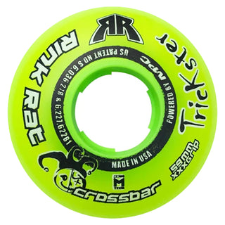 Rink Rat Roller Hockey Wheels - Trickster Crossbar 59mm 76A Green/Black (8-Pack)