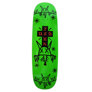 Dogtown Skateboard Deck Rat Face 2 Square Egg Neon Green 9.383" x 31.75"