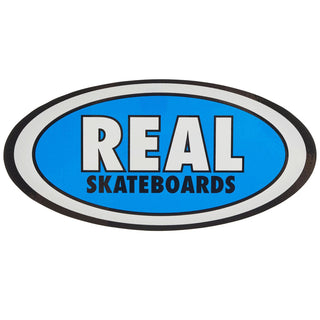 Real Skateboards Sticker Oval Blue 4" x 2"