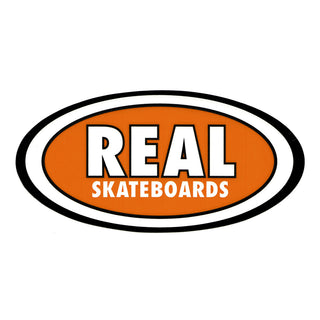 Real Skateboards Sticker Oval Orange 4" x 2"