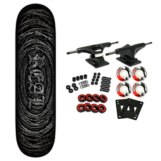 Real Skateboard Complete DBX Barbed Wire Foil Oval Black 8.12" x 32"