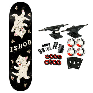 Real Skateboard Complete Ishod Kitten Scratch Twin Tail Black 8.5" x 32.2"