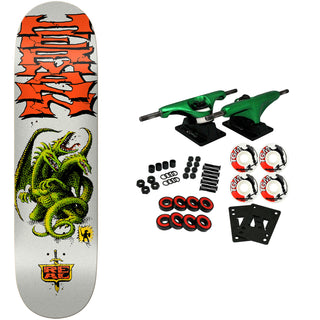 Real Skateboard Complete Hermann Dragon Slayer Silver 8.5" x 31.85"