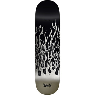 Real Skateboard Complete Nicole Flames Redux Twin Nose Silver 8.5" x 32.1"