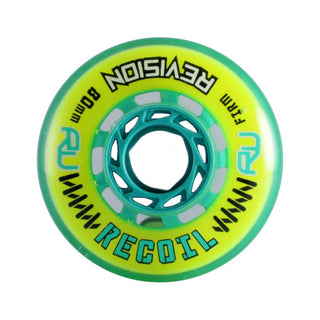 Revision Roller Hockey Wheels - Recoil Firm 76mm 78A Yellow/Teal (Single)