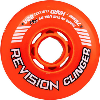 Revision Roller Hockey Wheels Outdoor 76mm Clinger 82A Orange 4-Pack