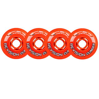 Revision Roller Hockey Wheels Outdoor 76mm Clinger 82A Orange 4-Pack