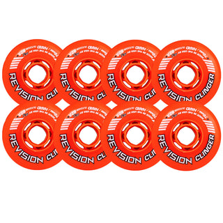 Revision Roller Hockey Wheels Outdoor 76mm Clinger 82A Orange 8-Pack