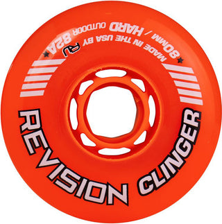 Revision Roller Hockey Wheels Outdoor 80mm Clinger 82A Orange 4-Pack