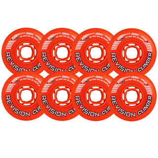 Revision Roller Hockey Wheels Outdoor 80mm Clinger 82A Orange 8-Pack