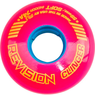 Revision Roller Hockey Wheels Indoor 59mm Clinger 74A Pink 4-Pack