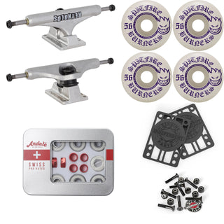 Independent Skateboard Trucks Reynolds Hollow + Spitfire Wheels, Swiss Bearings, Indy Hardware and Risers