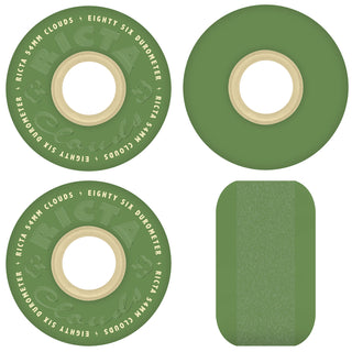 Ricta Skateboard Wheels 54mm Clouds 86A Green