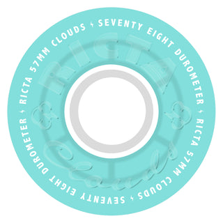 Ricta Skateboard Wheels 57mm Clouds 78A Transparent Aqua