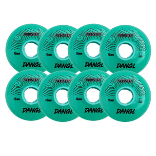 Rink Rat Roller Hockey Wheels Rinkster Dangl 76mm X Grip Teal/Blue 8-Pack