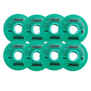 Rink Rat Roller Hockey Wheels Rinkster Dangl 76mm XX Grip Teal/Blue 8-Pack