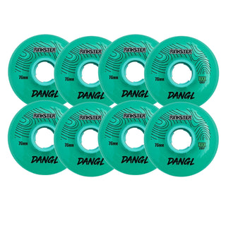 Rink Rat Roller Hockey Wheels Rinkster Dangl 76mm XXX Grip Teal/Blue 8-Pack
